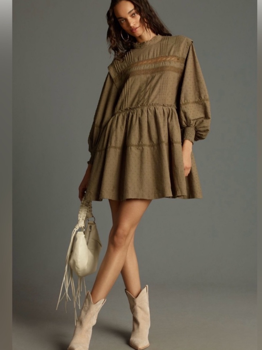 Pilcro Anthropologie Mini Mock Neck Swing Dress